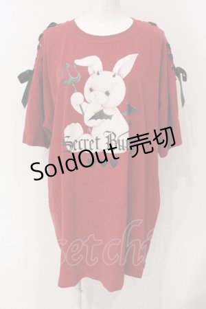 画像: Secret Honey / デビルバニービッグTシャツ 2 ワイン O-25-06-10-043-CA-OP-IG-OS