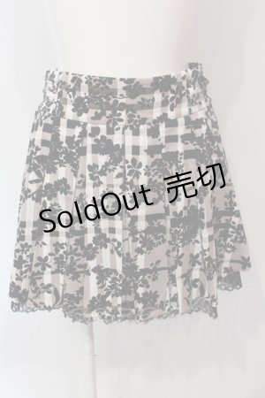 画像: Secret Magic / シルエットフラワーチェックスカート  シロ×ピンク×クロ O-25-06-10-045-CA-SK-IG-OS