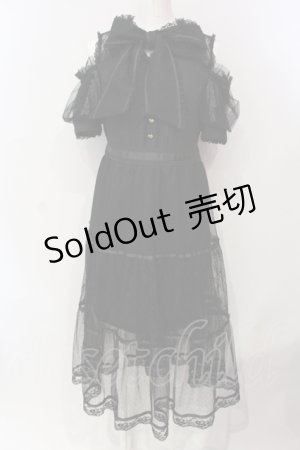 画像: LIZ LISA / 肩あきティアードワンピース  クロ O-25-06-10-052-LO-OP-IG-OS