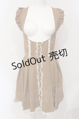 画像: LIZ LISA / バックティアード刺繍スカート  ブラウン O-25-06-10-053-LO-SK-IG-ZY