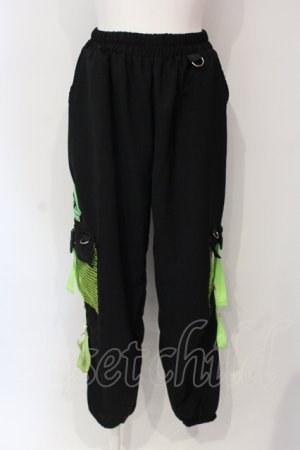 画像: ACDC RAG / 渦雷 カーゴパンツ  ブラック×グリーン O-25-06-10-081-PU-PA-IG-OS