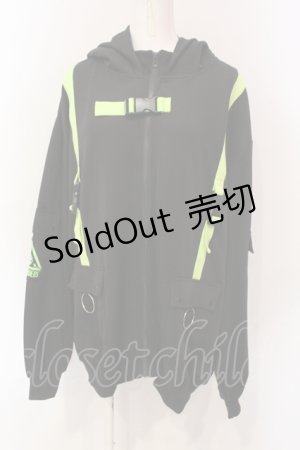 画像: ACDC RAG / 渦雷ジャケット  ブラック×グリーン O-25-06-10-082-PU-JA-IG-ZY