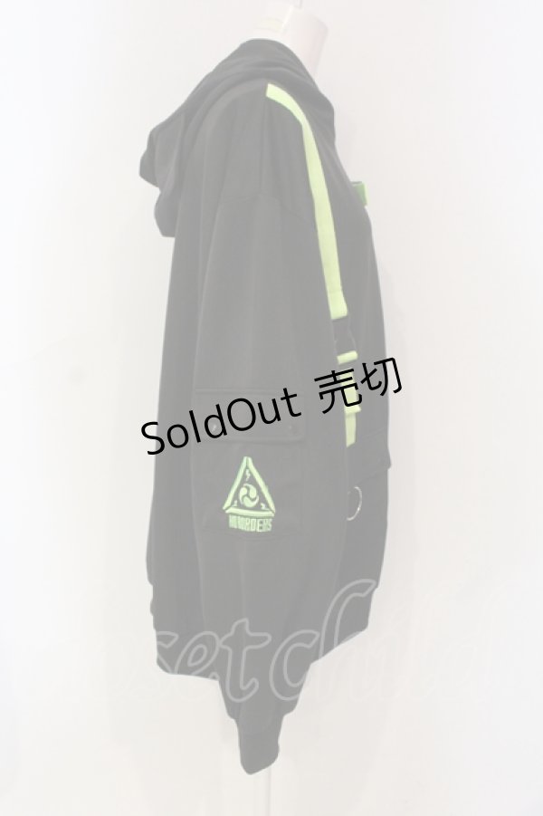 画像2: ACDC RAG / 渦雷ジャケット  ブラック×グリーン O-25-06-10-082-PU-JA-IG-ZY (2)