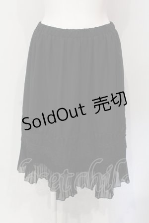 画像: axes femme / レース配色シフォンペチコート M クロ O-25-06-10-012-AX-SK-IG-ZT155