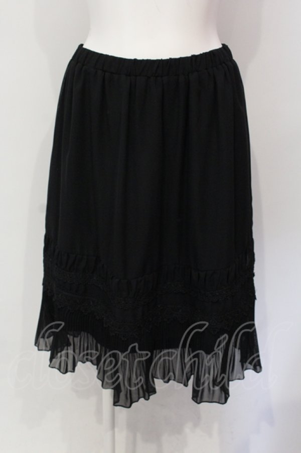 画像1: axes femme / レース配色シフォンペチコート M クロ O-25-06-10-012-AX-SK-IG-ZT155 (1)