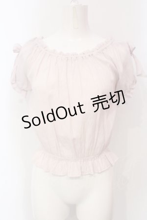 画像: Ank Rouge / リボンショルダーギャザートップス M ピンク O-25-06-10-096-CA-TO-OW-OS