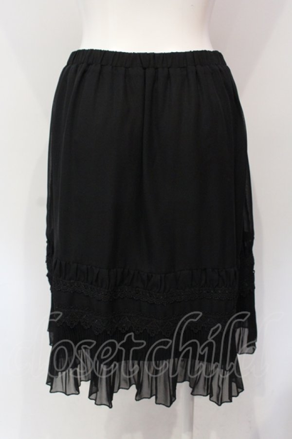 画像2: axes femme / レース配色シフォンペチコート M クロ O-25-06-10-012-AX-SK-IG-ZT155 (2)