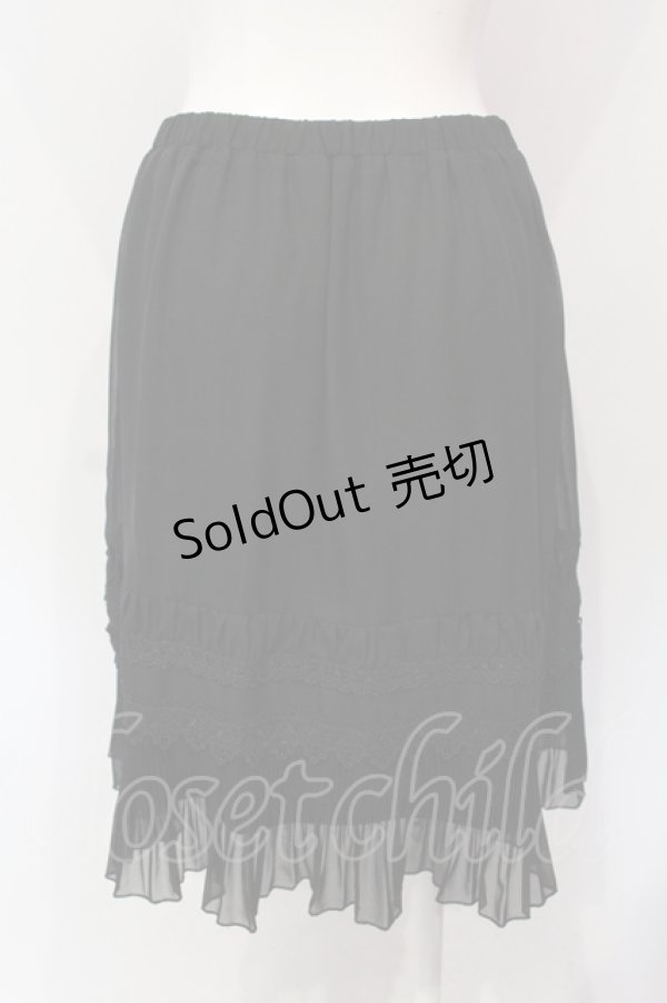 画像2: axes femme / レース配色シフォンペチコート M クロ O-25-06-10-012-AX-SK-IG-ZT155 (2)