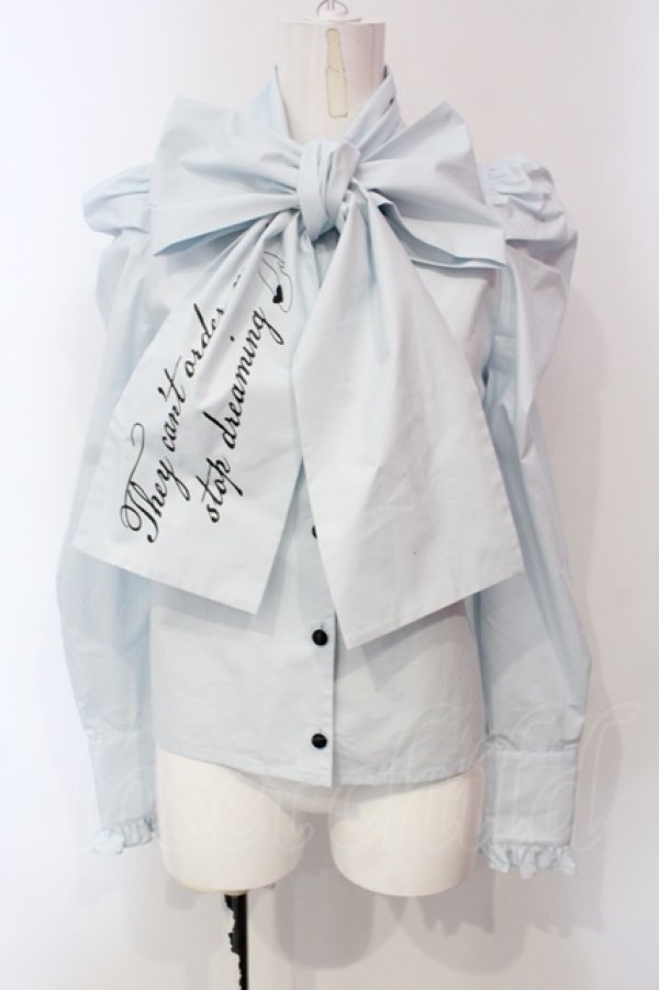 画像1: LOBU LOBU / 〈Disney / CINDERELLA〉ribbon frill blouse　ブラウス F ペールブルー O-25-06-10-100-LO-BL-OW-ZY (1)