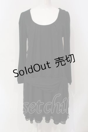 画像: axes femme / 異素材切り替えニットワンピース  クロ O-25-06-10-013-AX-OP-IG-OS