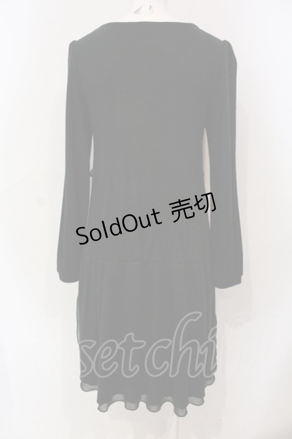 画像2: axes femme / 異素材切り替えニットワンピース  クロ O-25-06-10-013-AX-OP-IG-OS (2)