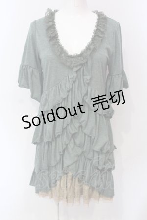 画像: axes femme / ティアードフリルカットワンピース M グリーン O-25-06-10-014-AX-OP-IG-OS