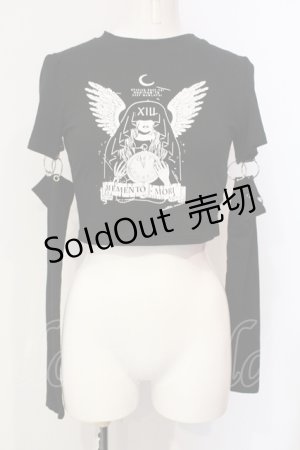 画像: NOVESSEL / アームカバー付きクロップド丈Tシャツ  ブラック O-25-06-10-022-PU-TO-OW-OS