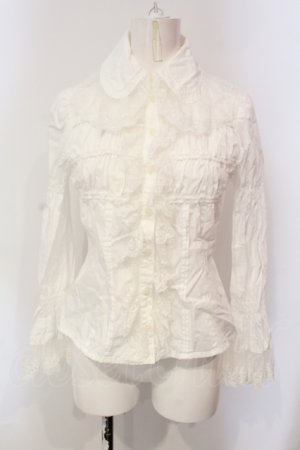 画像: Victorian maiden / レーシーカラーギャザーブラウス  シロ O-25-06-10-025-CL-BL-OW-OS