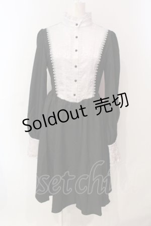 画像: DARK IN LOVE / Nun dolly button up dress S ブラック×ホワイト O-25-06-10-029-PU-OP-OW-OS