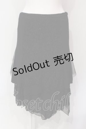 画像: Ozz oneste / レース異素材スカート  ブラック O-25-06-10-004-OO-SK-IG-OS