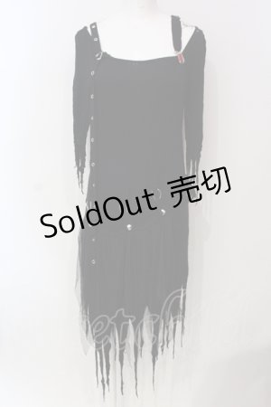 画像: Drug Honey / ダメージオフショルワンピース  ブラック O-25-06-10-033-PU-TO-OW-OS