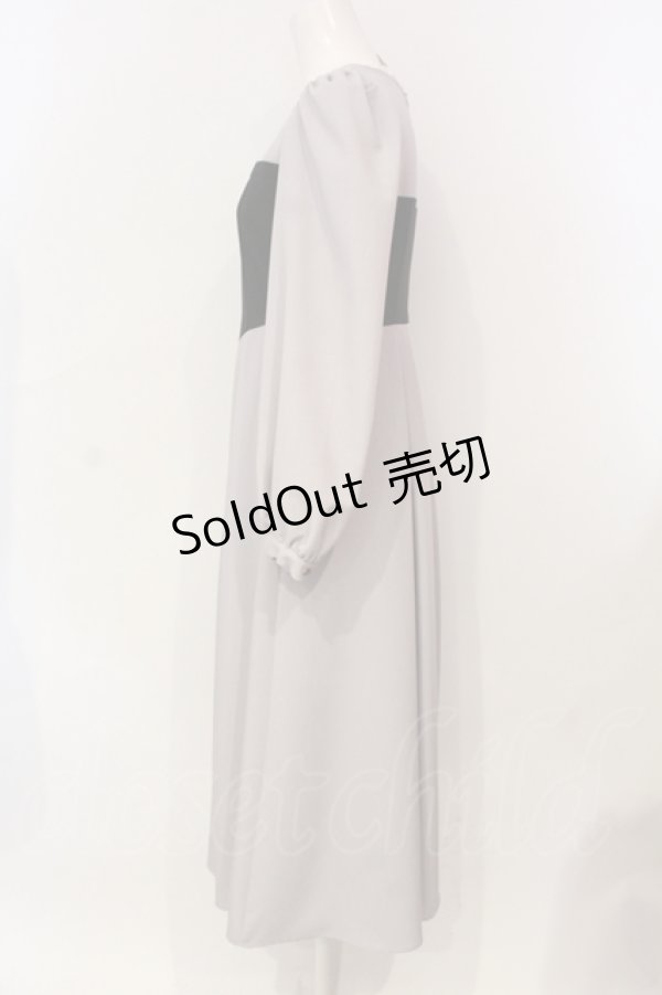 画像2: Maison de FLEUR Petite Robe canone / 森でワルツをワンピース S グレー O-25-06-12-030-EL-OP-OW-OS (2)