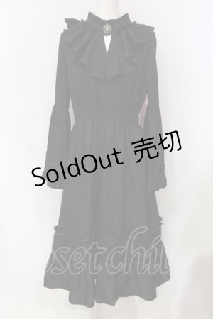 画像: axes femme / 姫袖風ラッフルフリルワンピース  クロ O-25-06-12-040-AX-OP-IG-OS
