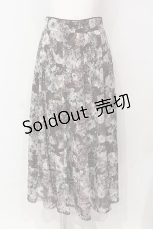 画像: axes femme / ガーベラ柄ジャカードスカート F ブラウン O-25-06-12-041-AX-SK-IG-OS