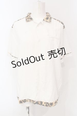 画像: GLAD NEWS / レオパード切り替えシャツ  ホワイト×レオパード O-25-06-12-072-GL-BL-OW-OS