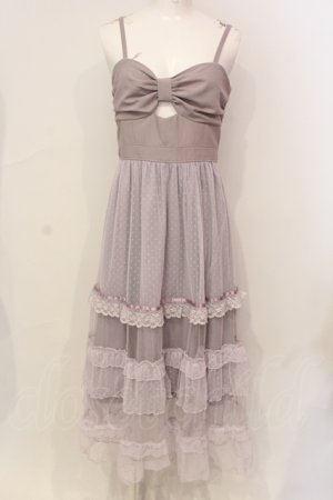 画像: axes femme POETIQUE / リボンデザインチュールワンピース M ラベンダー O-25-06-12-074-AX-OP-OW-OS
