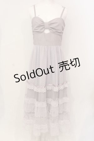 画像: axes femme POETIQUE / リボンデザインチュールワンピース M ラベンダー O-25-06-12-074-AX-OP-OW-OS