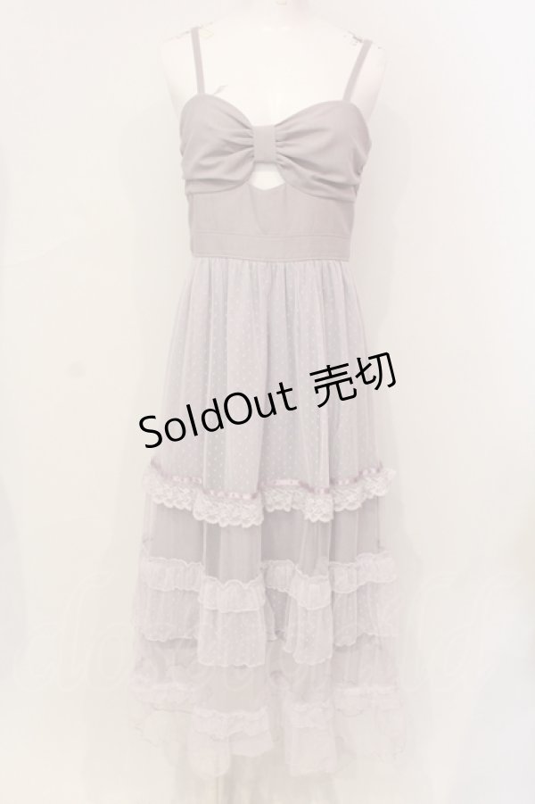 画像1: axes femme POETIQUE / リボンデザインチュールワンピース M ラベンダー O-25-06-12-074-AX-OP-OW-OS (1)