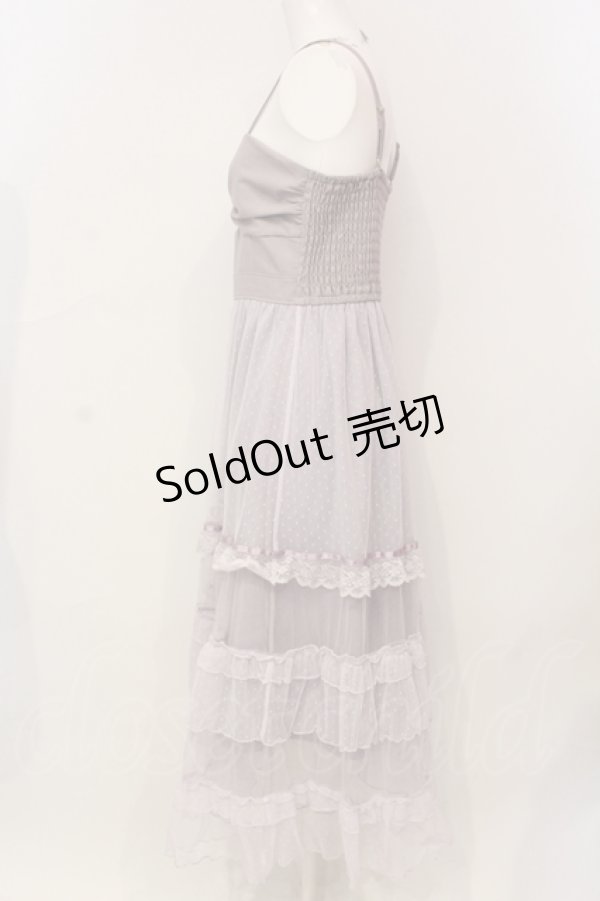 画像2: axes femme POETIQUE / リボンデザインチュールワンピース M ラベンダー O-25-06-12-074-AX-OP-OW-OS (2)