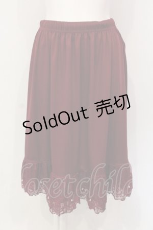 画像: axes femme / レース重ねペチスカート M ワイン O-25-06-12-076-AX-SK-OW-ZT167