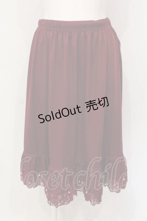 画像1: axes femme / レース重ねペチスカート M ワイン O-25-06-12-076-AX-SK-OW-ZT167 (1)