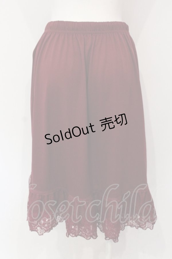 画像2: axes femme / レース重ねペチスカート M ワイン O-25-06-12-076-AX-SK-OW-ZT167 (2)
