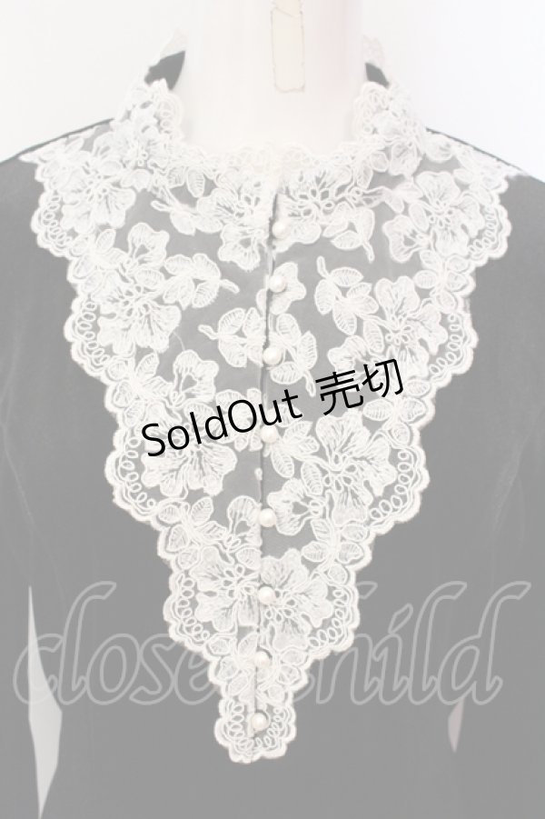 画像2: axes femme Nostalgic / ベロアレースワンピース M クロ O-25-06-12-077-LO-OP-OW-OS (2)