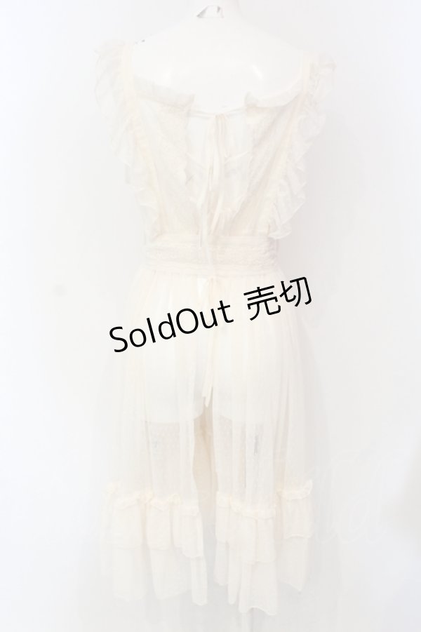 画像4: axes femme kawaii / ドットチュールエプロン M キナリ O-25-06-12-079-AX-OP-OW-OS (4)