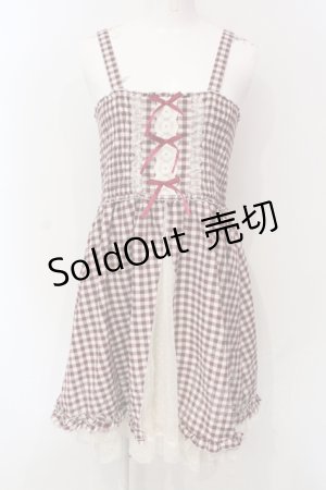 画像: axes femme / ギンガムシャーリングキャミワンピース M アカ O-25-06-12-081-AX-OP-OW-OS