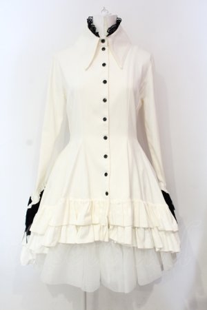 画像: MARBLE / 後ろロングワンピース  アイボリー×クロ O-25-06-12-011-GO-OP-IG-OS