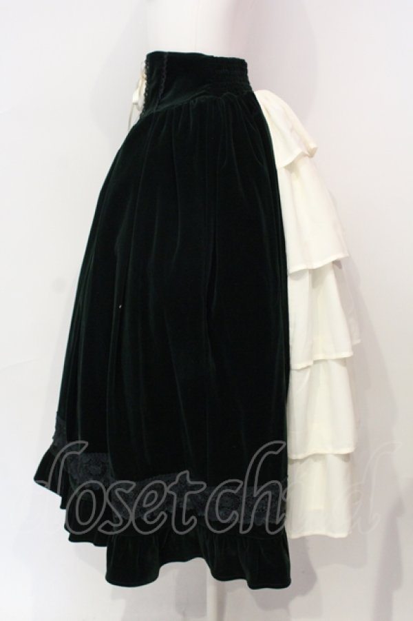 axes femme kawaii / ベルベットドールスカート グリーン O-25