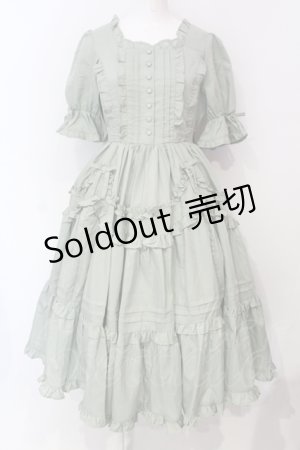 画像: Chalmiere / フリルロングワンピース  グリーン O-25-06-12-018-LO-OP-IG-OS