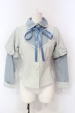 画像1: Maison de FLEUR Petite Robe canone / 袖切り替えブラウス サックス S O-25-06-12-020-EL-BL-OW-OS (1)