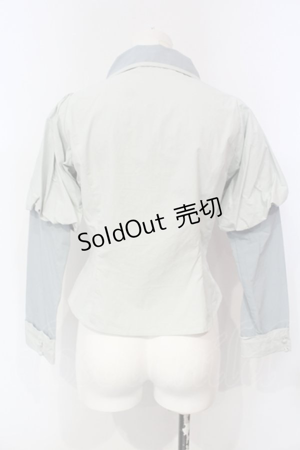 画像3: Maison de FLEUR Petite Robe canone / 袖切り替えブラウス サックス S O-25-06-12-020-EL-BL-OW-OS (3)