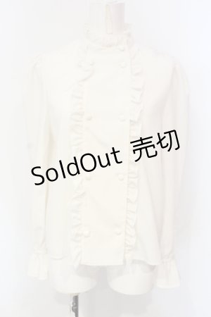画像: E hyphen world gallery / ダブルボタンブラウス S オフホワイト O-25-06-12-022-LO-BL-OW-ZT180