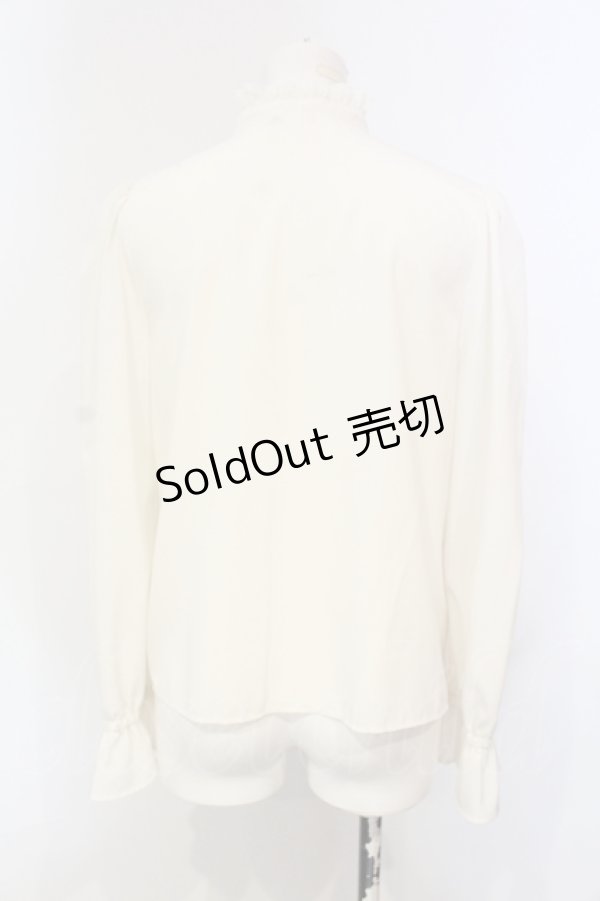 画像2: E hyphen world gallery / ダブルボタンブラウス S オフホワイト O-25-06-12-022-LO-BL-OW-ZT180 (2)