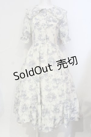 画像: m petit by misako / トワルドジュイワンピース M シロ×アオ O-25-06-12-003-LO-OP-OW-OS