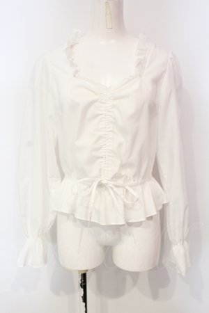 画像: Ank Rouge / ギャザーブラウス M シロ O-25-06-12-025-CA-BL-OW-OS