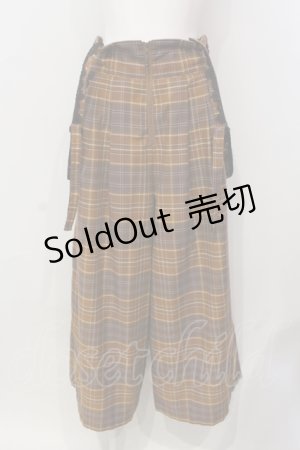 画像: axes femme / タータンチェック柄サス付パンツ M ブラウン O-25-06-14-046-AX-PA-IG-ZT158