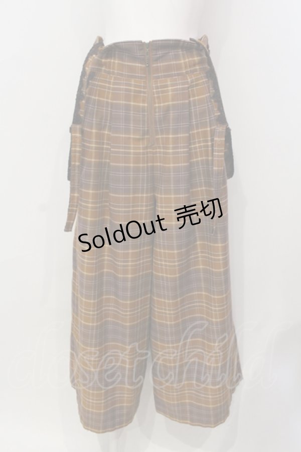 画像1: axes femme / タータンチェック柄サス付パンツ M ブラウン O-25-06-14-046-AX-PA-IG-ZT158 (1)