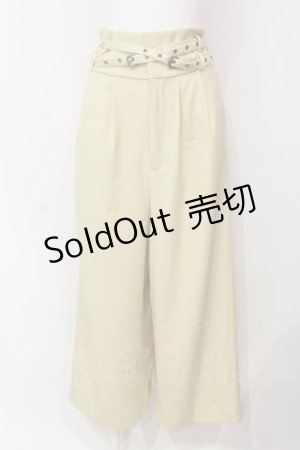 画像: axes femme / ダブルベルトパンツ  イエロー O-25-06-14-047-AX-PA-IG-ZT167