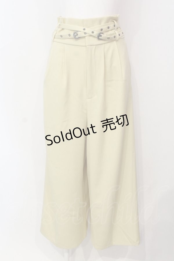 画像1: axes femme / ダブルベルトパンツ  イエロー O-25-06-14-047-AX-PA-IG-ZT167 (1)
