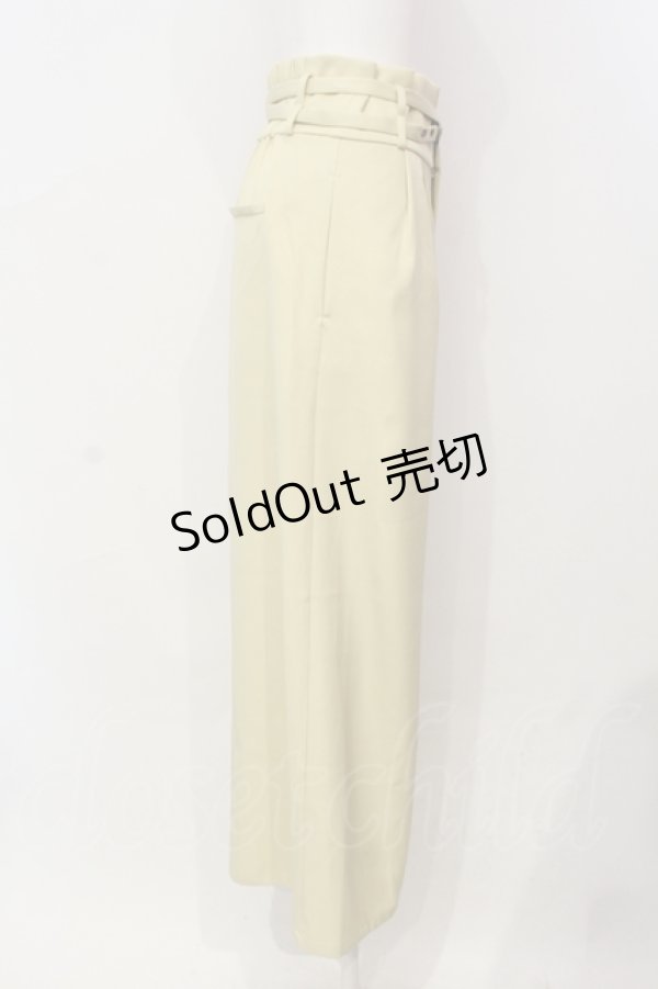 画像2: axes femme / ダブルベルトパンツ  イエロー O-25-06-14-047-AX-PA-IG-ZT167 (2)