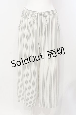 画像: axes femme / ストライプガウチョパンツ  アイボリー O-25-06-14-051-AX-PA-IG-OS